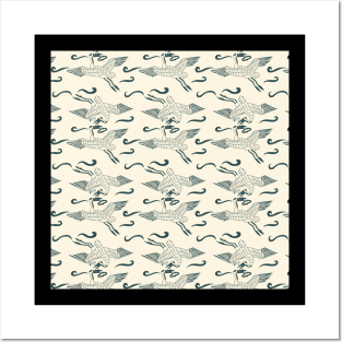 KOREAN TRADITIONAL BIRD pattern design korea Posters and Art